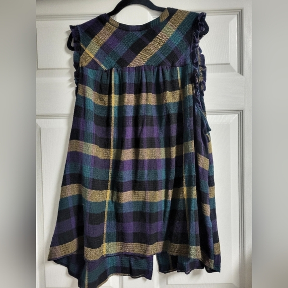 Torrid - Women's Plaid Flutter Sleeves Button Up Top- Size 4 - Picture 2 of 4